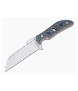 Lhotak Designs Fixed Blade Black Jute Micarta Red/Black G10 Liner ATI 425 Sheepsfoot Blade 4980 - CU-4980 1