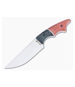 Lhotak Designs Fixed Blade Orange and Black Jute Micarta ATI 425 Chisel Ground Drop Point Blade 4984 - CU-4984 1