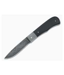Chuck Hawes Custom Damascus Remington Black Micarta Slip Joint 4997 - CU-4997 1