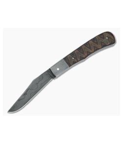Chuck Hawes Custom Damascus Slimline Barehead Trapper Python Micarta 4998 - CU-4998 1