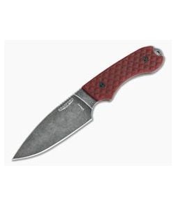 Bradford Knives Guardian4 Full Flat Grind Red G10 Nimbus 3V Fixed Blade Knife - BK-4FH-010N-3V 1