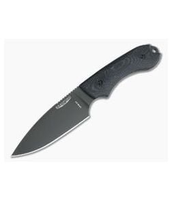 Bradford Knives Guardian4 Full Flat Grind 3D Black Micarta DLC 3V Fixed Blade Knife - BK-4FH-101B-3V 1