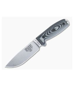 ESEE 4 Stonewashed S35VN 3D Machined Gray/Black G10 Handles Fixed Blade 4P35V-002 - ESEE-4P35V-002 1