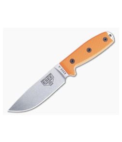 ESEE 4 Stonewashed S35VN Orange G10 Handles Fixed Blade 4P35V-OR - ESEE-4P35V-OR 1