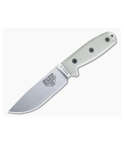 ESEE 4 Stonewashed S35VN Canvas Micarta Handles Fixed Blade 4P35V - ESEE-4P35V 1