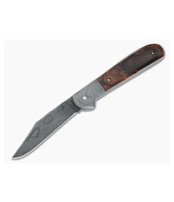 Chuck Hawes Custom Damascus Copperhead Ironwood Slip Joint 5000 - CU-5000 1