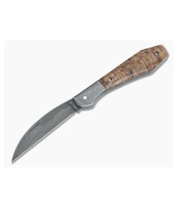 Chuck Hawes Custom Coffin Hilt Copperhead Maple Burl Damascus - CU-5008 1