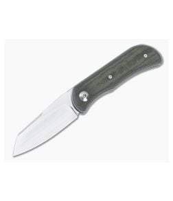 Trevor Burger Custom EXK Sheepsfoot Recessed OD Green Linen Micarta - CU-5014 1