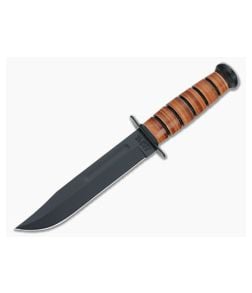 Kabar USMC Fighting Utility Knife Leather Handle MOLLE Sheath 5017 - KA-5017 1