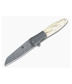 Brad Zinker Custom Gett Liner Lock Damascus and Mammoth - CU-5093 1