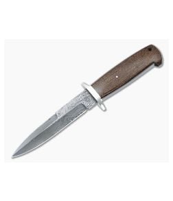 Bill Miller Custom Fighter Burlap Micarta and 256-Layer Damascus - CU-5132 1
