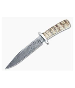 Bill Miller Custom Small Bowie Mammoth Tooth and W-Pattern Damascus - CU-5134 1