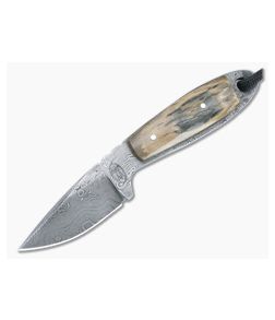 Bill Miller Custom Small Neck Knife 224-Layer Damascus and Mammoth Ivory - CU-5147 1