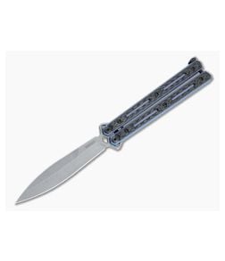 Kershaw Lucha Carbon Fiber Balisong Working Finish 20CV Blue Titanium Butterfly Knife 5150CF - KS-5150CF 1