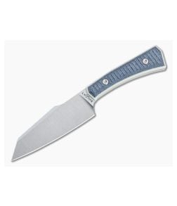 Lhotak Designs Reverse Tanto Neck Knife ATI 425 Titanium Blue Denim Micarta - CU-5166 1