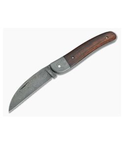Chuck Hawes Custom Seahorse Whittler Ironwood Burl Damascus - CU-5180 1