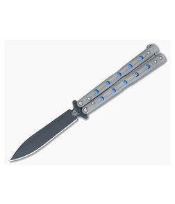 Flytanium V6 Blasted Titanium Black Benchmade 51BK Balisong - FT-51BK-V6BB 1