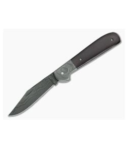 Chuck Hawes Custom Copperhead Maroon Linen Micarta Damascus - CU-5201 1