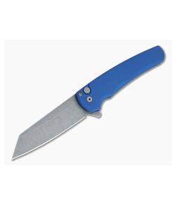Protech Malibu Reverse Tanto GPK Exclusive Acid Washed 20CV Blue Button Lock Flipper 5202-BLUE - PT-5202-BLUE 1