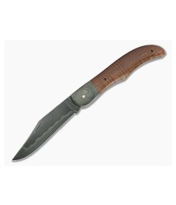 Chuck Hawes Custom Folding Hunter Tigerstripe Maple W2 Hamon - CU-5206 1