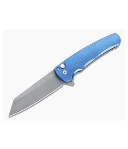 Protech Malibu Blue 3D Titanium Custom Stonewashed 20CV Reverse Tanto Flipper 5241-BLUE - PT-5241-BLUE 1