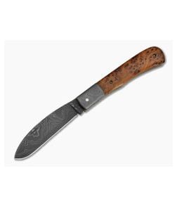 Chuck Hawes Custom Trapper Amboyna Wood Damascus - CU-5292 1