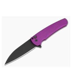 Protech Malibu Wharncliffe Purple Aluminum MagnaCut DLC Black Button Lock Flipper (3.25" Blade) 5303-PURPLE - PT-5303-PURPLE 1