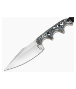 Alan Folts Custom Personal Minimalist Blue/White FatCarbon Polished Elmax EDC Fixed Blade Knife (3.06") - CU-5307 1