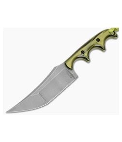 Alan Folts Custom Minimalist Katana Venom Kirinite Tumbled Elmax EDC Fixed Blade Knife (3.59") - CU-5309 1