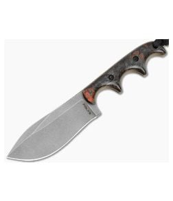Alan Folts Custom Minimalist Nessmuk Orange FatCarbon Tumbled CPM-154 EDC Fixed Blade Knife (2.98") - CU-5315 1