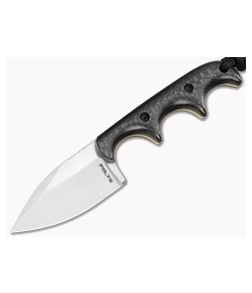 Alan Folts Custom Minimalist Spear Point Carbon Fiber Hand Rubbed CPM-154 EDC Fixed Blade Knife (2.12") - CU-5319 1