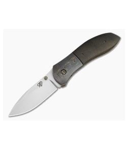 Aaron Frederick Crosscut Carbon Fiber Damascus Bolster Titanium Liner Lock Custom Folding Knife (3.50") - CU-5337 1