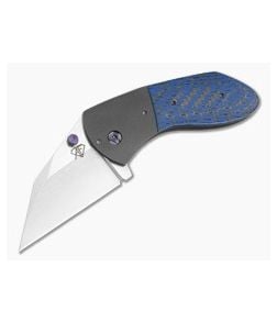 Aaron Frederick F Off 3V Blue Black Carbon Fiber Titanium Liner Lock Custom Folding Knife (3.00") - CU-5339 1