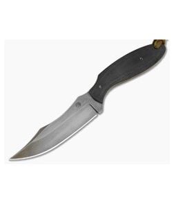 Aaron Frederick 1084 Forced Patina Black G10 Persian-Inspired Custom Fixed Blade Knife (4.06") - CU-5343 1