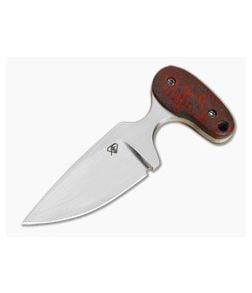 Aaron Frederick Red Black Carbon Fiber Drop Point Custom Push Dagger Fixed Blade Knife (2.12") - CU-5349 1