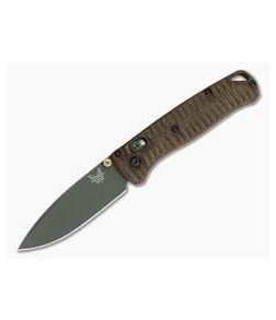 Benchmade 535GRY Bugout Gray Cerakote S30V Grooved Brown Micarta Putman Scales - BM-535GRY-PBS-010 1