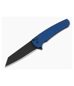 Protech Malibu Reverse Tanto Manual Flipper Blue Aluminum Handle DLC Black Magnacut Folding Knife (3.25") 5403-BLUE - PT-5403-BLUE 1
