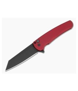 Protech Malibu Reverse Tanto Red Aluminum MagnaCut DLC Black Button Lock Flipper (3.25" Blade) 5403-RED - PT-5403-RED 1