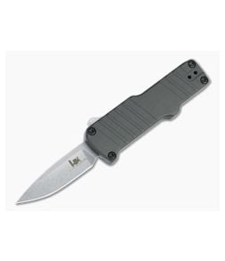 HK Micro Incursion Automatic Gray Aluminum Tumbled Clip Point 54032 - HO-54032 1