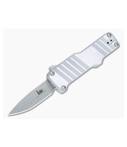 HK Micro Incursion Clip Point Tumbled 154CM Brushed Gray Aluminum CA Legal OTF Automatic 54035 - HO-54035 1