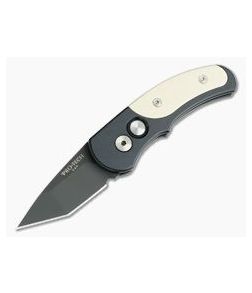 Protech Runt J4 DLC Tanto Tuxedo Ivory Micarta Inlay CA Legal Automatic 5452 - PT-5452 1