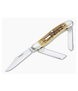 Case Medium Stockman Pocket Worn Peach Seed Jigged Antique Bone Slip Joint 55223 - CA-55223 1
