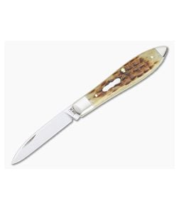 Case Tear Drop Pocket Worn Peach Seed Jigged Antique Bone Slip Joint 55225 - CA-55225 1