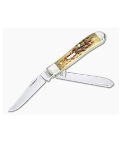 Case Mini Trapper Pocket Worn Peach Seed Jigged Antique Bone 55226 - CA-55226 1