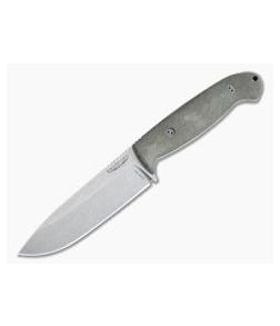 Bradford Knives Guardian5.5 3D OD Green Micarta Sabre Grind Stonewash 3V - BK-55S-102 1