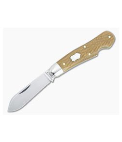 Tidioute #56 Dogleg Jack Easy Open 1095 Spear Blade Jigged Natural Linen Micarta Handles 562123EO-JNLM - GEC-562123EO-JNLM 1