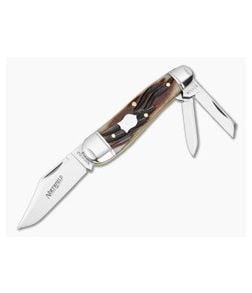 Northfield #57 Geppetto Whittler Oxblood Stagcut Natural Bone Satin Blades - GEC-571326-OSNB 1