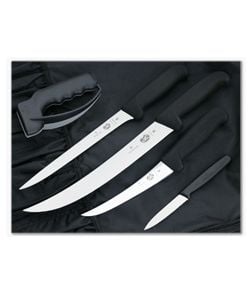 Victorinox Fish Fillet Kit Stainless Steel Black Fibrox Knife Set with Nylon Roll 5.1003.61-X2 - VN-5.1003.61-X2 1