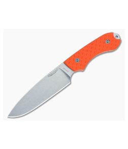 Bradford Knives Guardian5 Orange Flat Ground Stonewash 3V - BK-5FH-005 1