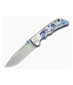 Spartan Harsey Folder Special Edition Blue Kraken Stonewashed S35VN 01 - SB-5KRAKEN-01 1